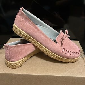 Women’s, Close Toe, Comfy, Slip On Shoes, Rose Pink Color, Size 8(38)